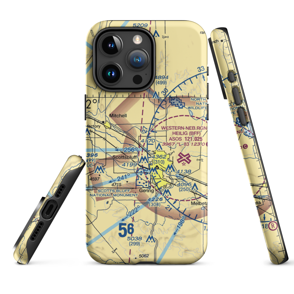 Reisig Brothers Airport (12NE) VFR Sectional  Tough iPhone Case iPhone 15 Pro Max model shown