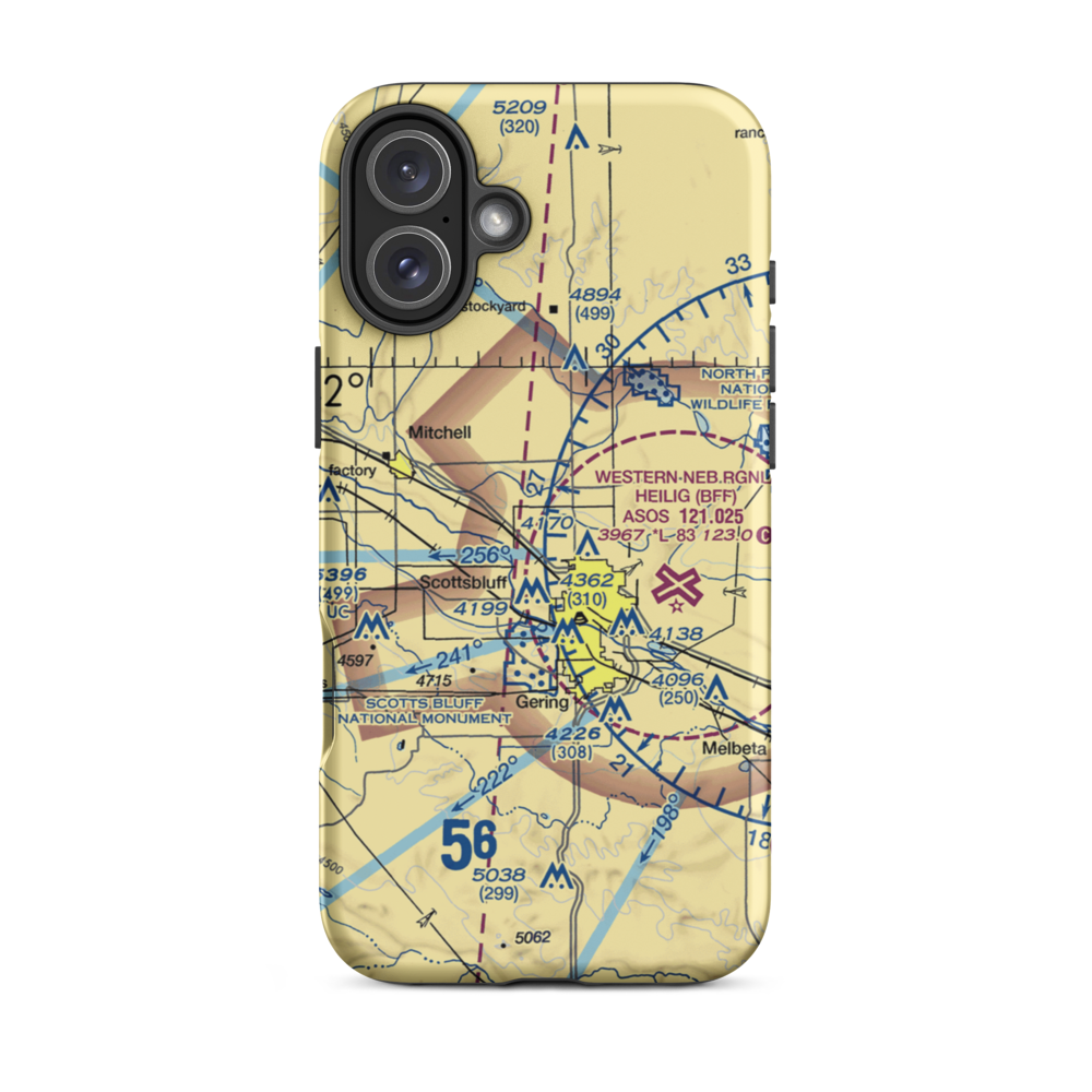 Reisig Brothers Airport (12NE) VFR Sectional  Tough iPhone Case iPhone 16 Plus model shown