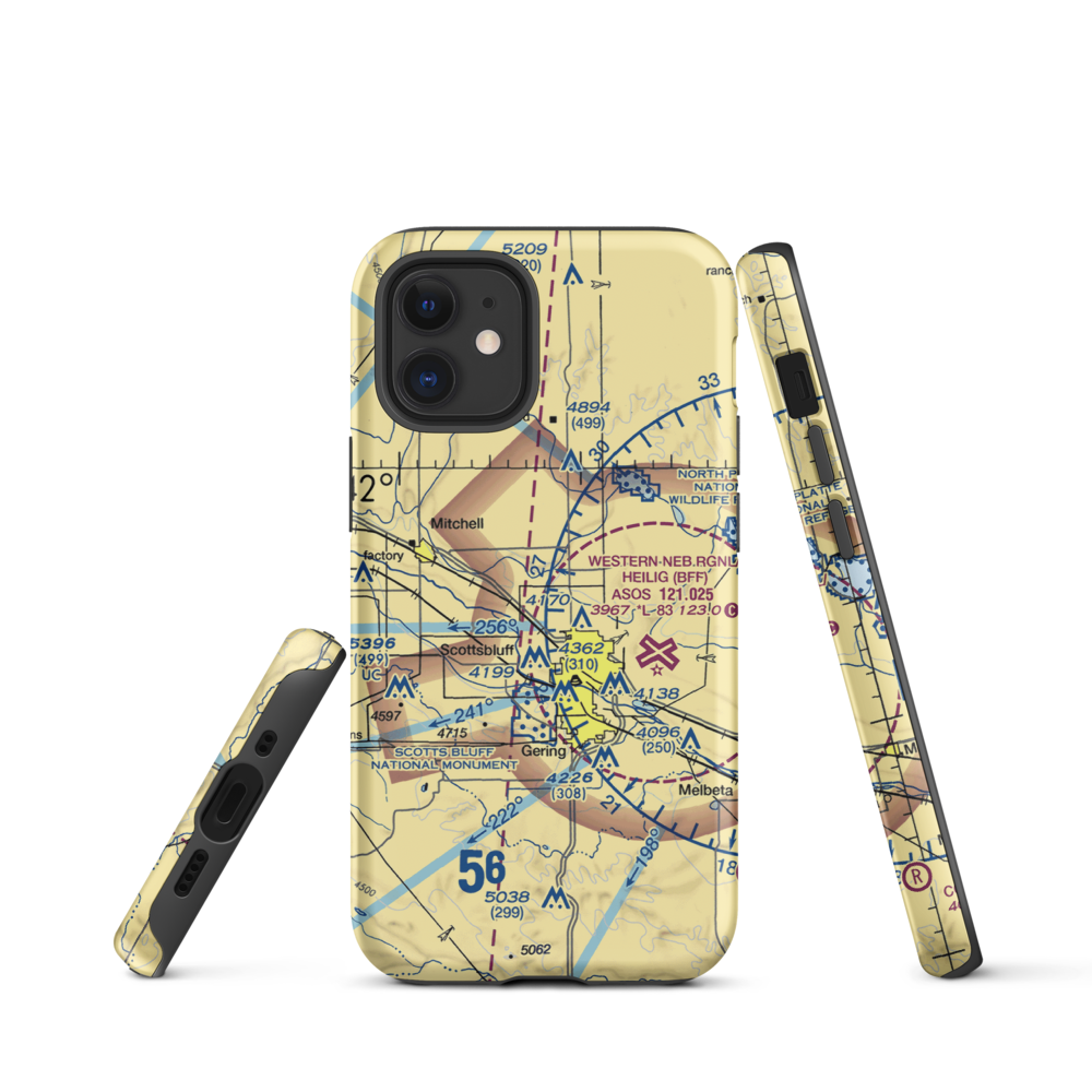 Reisig Brothers Airport (12NE) VFR Sectional  Tough iPhone Case iPhone 12 mini model shown
