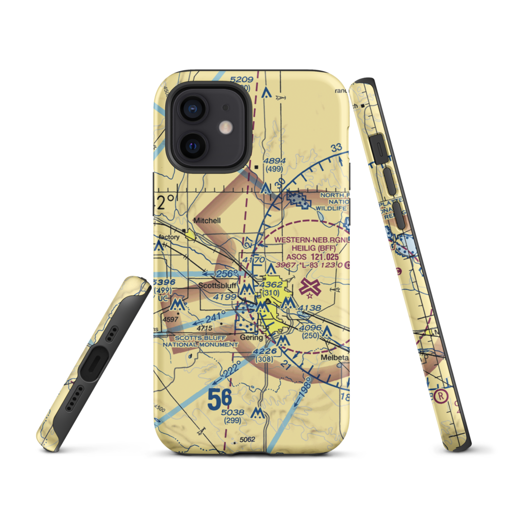 Reisig Brothers Airport (12NE) VFR Sectional  Tough iPhone Case iPhone 12 model shown
