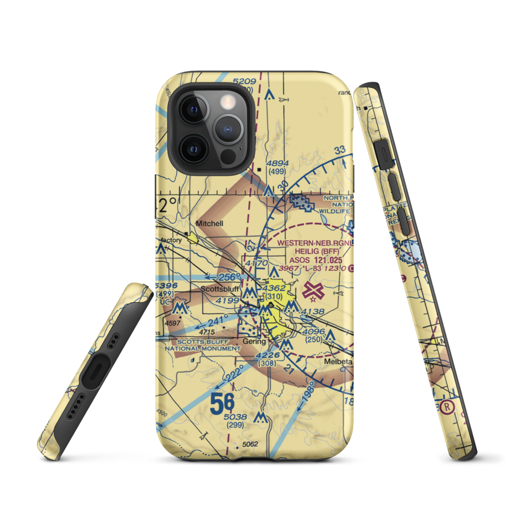 Reisig Brothers Airport (12NE) VFR Sectional  Tough iPhone Case iPhone 12 Pro model shown