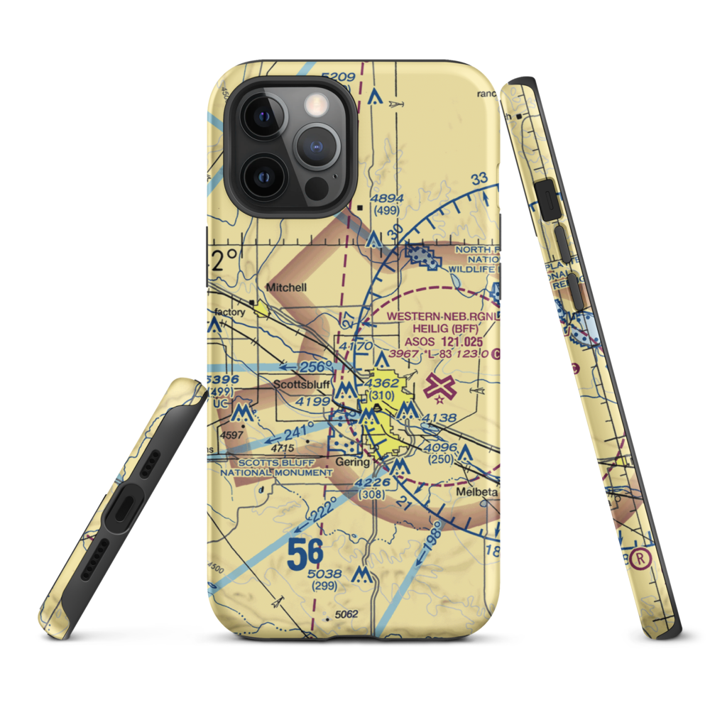 Reisig Brothers Airport (12NE) VFR Sectional  Tough iPhone Case iPhone 12 Pro Max model shown