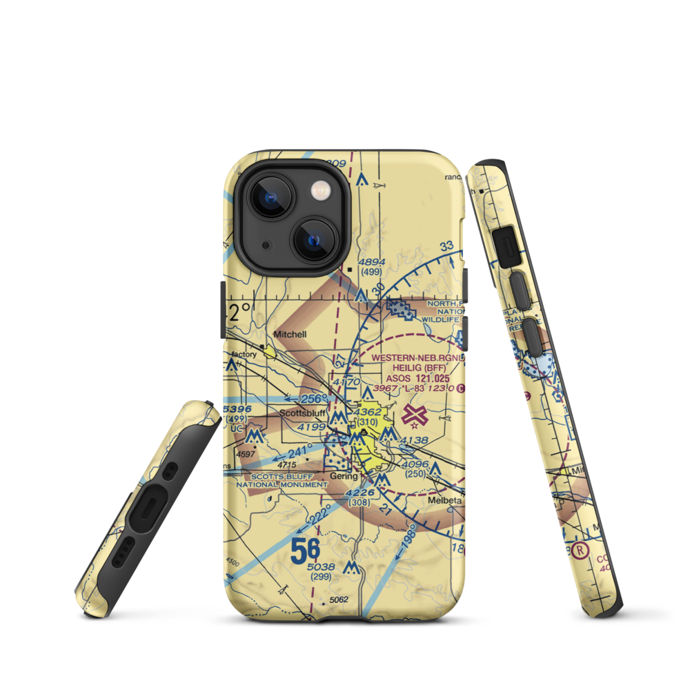Reisig Brothers Airport (12NE) VFR Sectional  Tough iPhone Case iPhone 13 mini model shown
