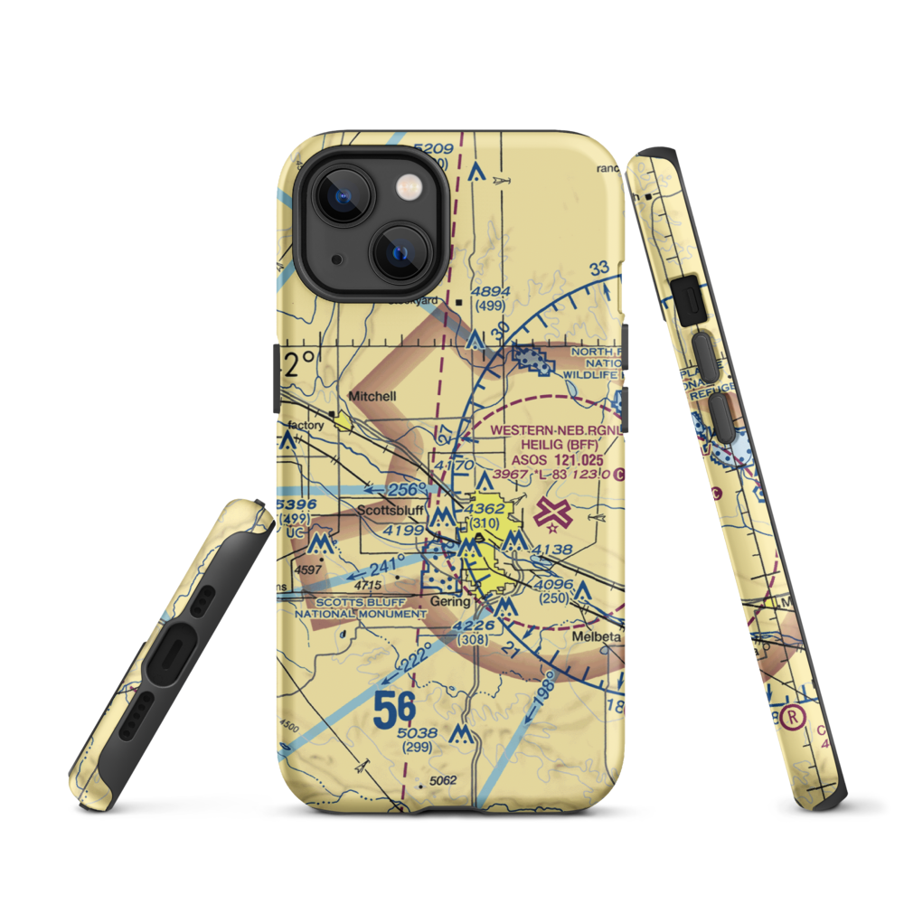 Reisig Brothers Airport (12NE) VFR Sectional  Tough iPhone Case iPhone 13 model shown
