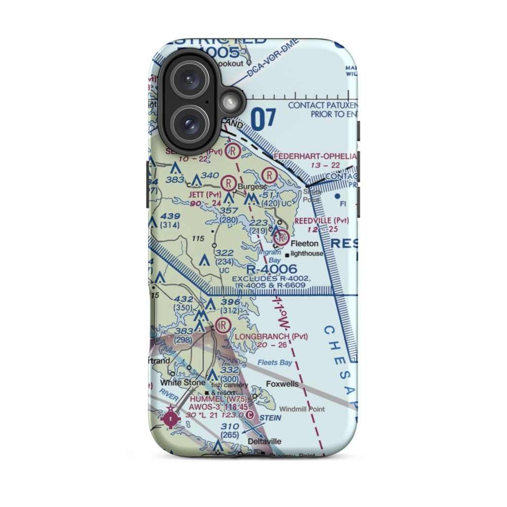 Remo Private Airport (6VA0) VFR Sectional  Tough iPhone Case iPhone 16 Plus model shown