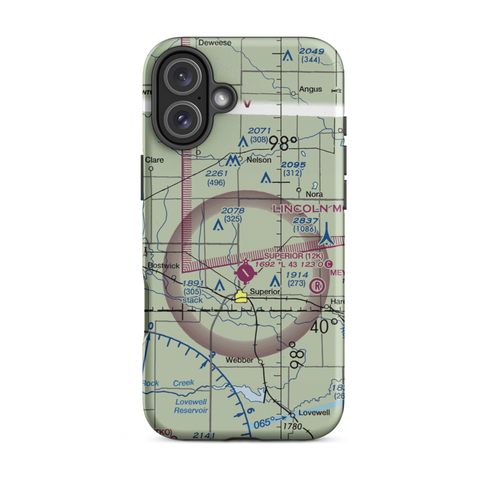 Rempe Private Airport (NE87) VFR Sectional  Tough iPhone Case iPhone 16 Plus model shown