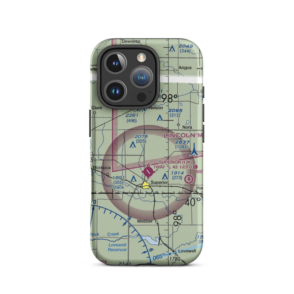 Rempe Private Airport (NE87) VFR Sectional  Tough iPhone Case iPhone 16 Pro model shown