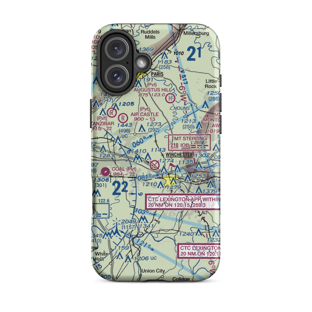 Renick Field (3KY0) VFR Sectional  Tough iPhone Case iPhone 16 Plus model shown