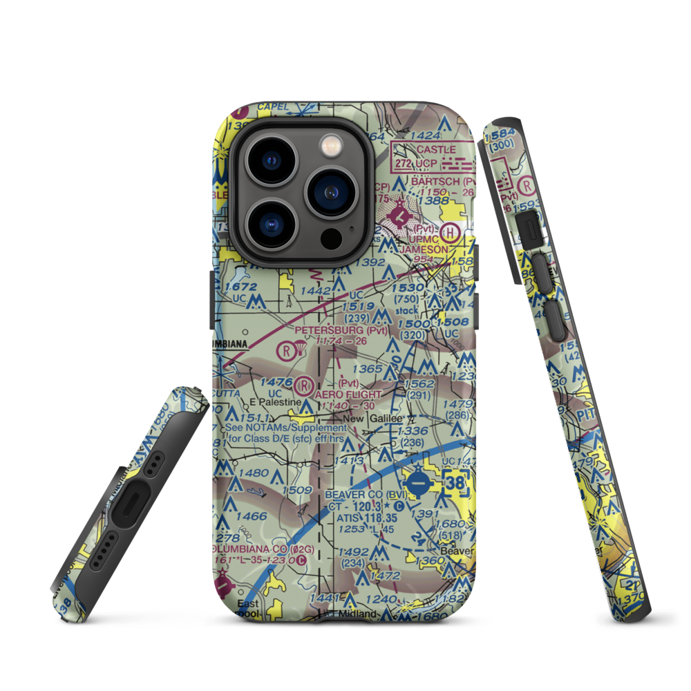 Reno Airport (PN11) VFR Sectional  Tough iPhone Case iPhone 14 Pro model shown