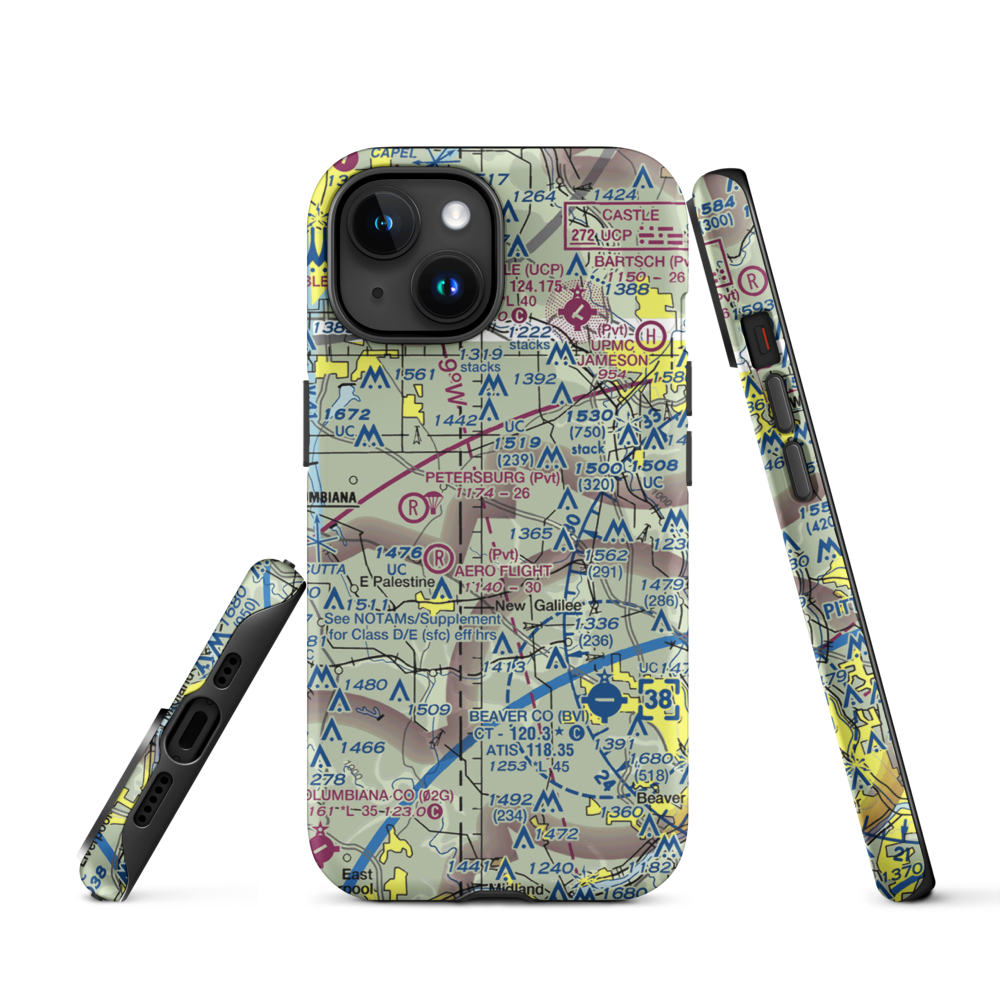 Reno Airport (PN11) VFR Sectional  Tough iPhone Case iPhone 15 model shown