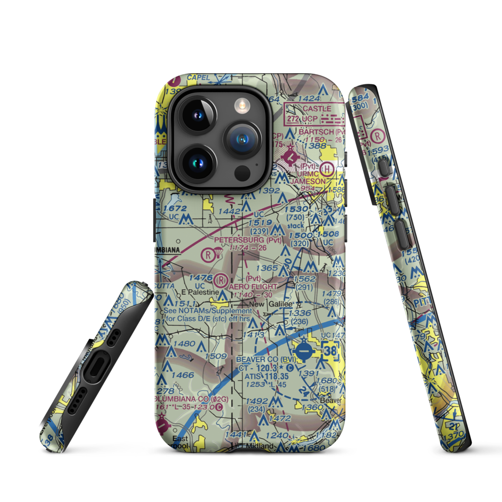 Reno Airport (PN11) VFR Sectional  Tough iPhone Case iPhone 15 Pro model shown