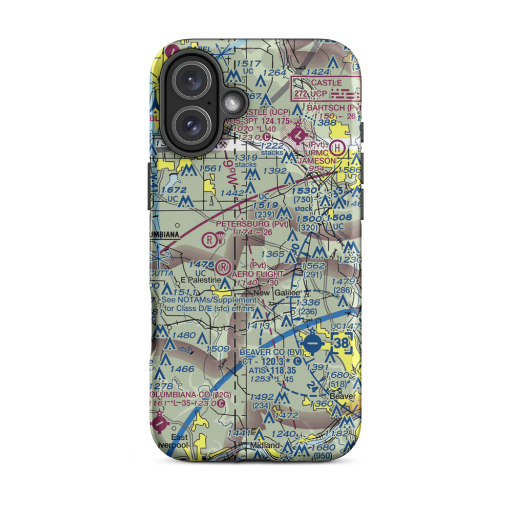 Reno Airport (PN11) VFR Sectional  Tough iPhone Case iPhone 16 Plus model shown