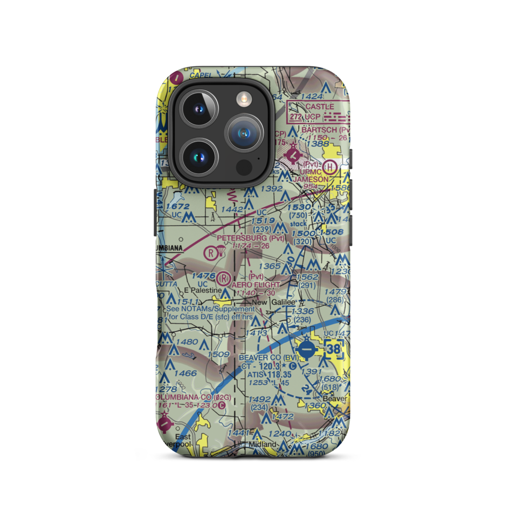 Reno Airport (PN11) VFR Sectional  Tough iPhone Case iPhone 16 Pro model shown
