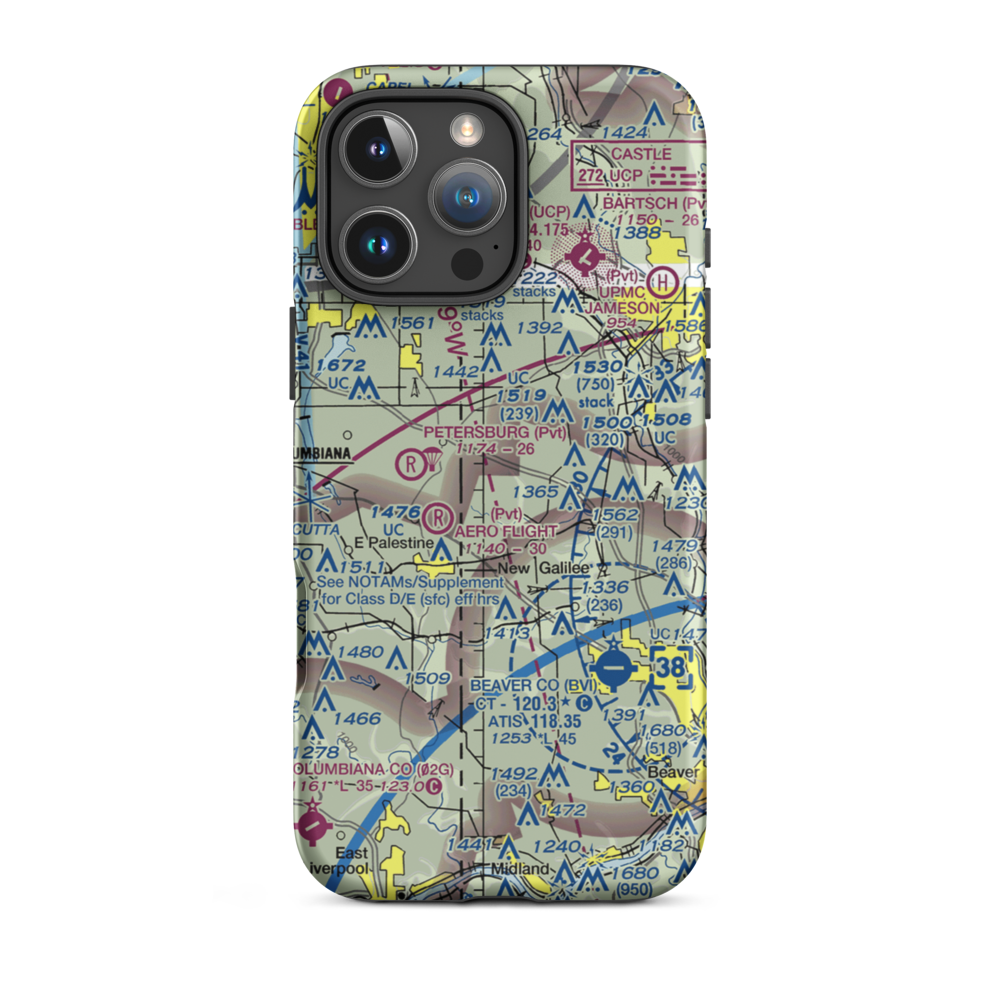 Reno Airport (PN11) VFR Sectional  Tough iPhone Case iPhone 16 Pro Max model shown