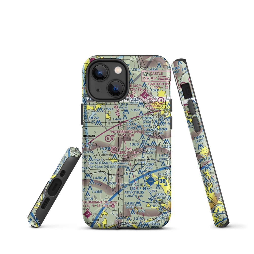 Reno Airport (PN11) VFR Sectional  Tough iPhone Case iPhone 13 mini model shown