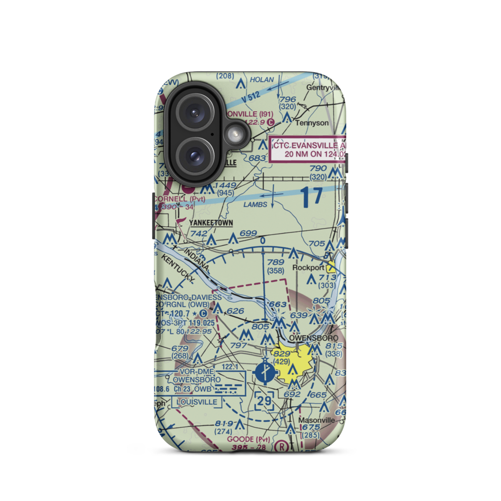 Renshaw Airport (II45) VFR Sectional  Tough iPhone Case iPhone 16 model shown