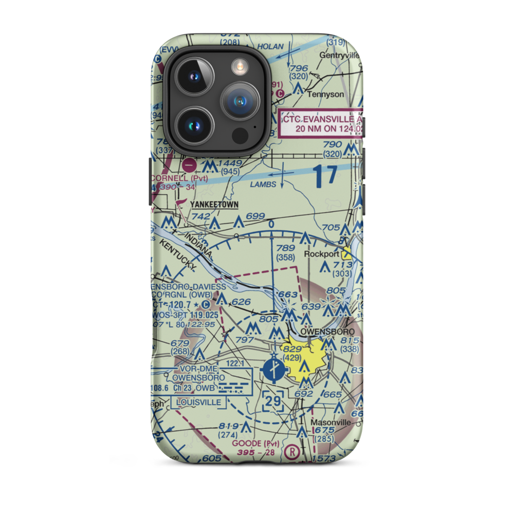 Renshaw Airport (II45) VFR Sectional  Tough iPhone Case iPhone 16 Pro Max model shown