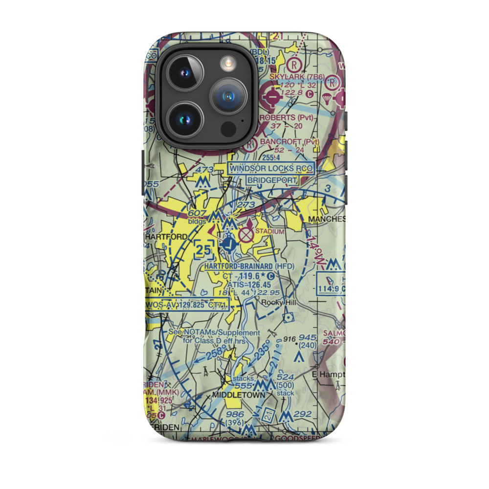 Rentschler Heliport (EHT) VFR Sectional  Tough iPhone Case iPhone 16 Pro Max model shown