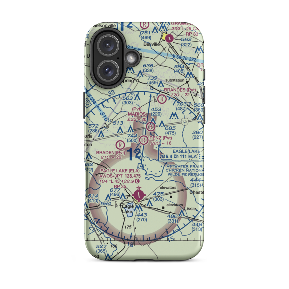 Renz Ranch Airport (5TE7) VFR Sectional  Tough iPhone Case iPhone 16 Plus model shown