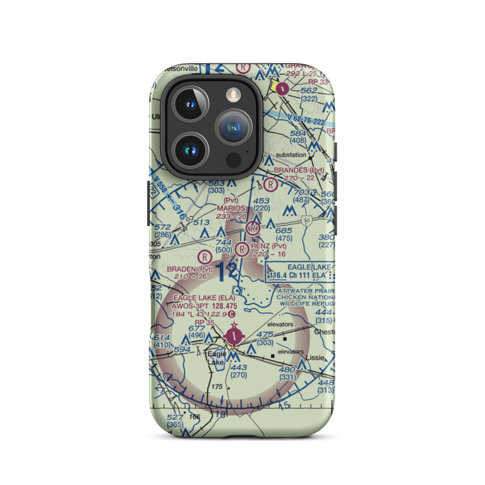 Renz Ranch Airport (5TE7) VFR Sectional  Tough iPhone Case iPhone 16 Pro model shown