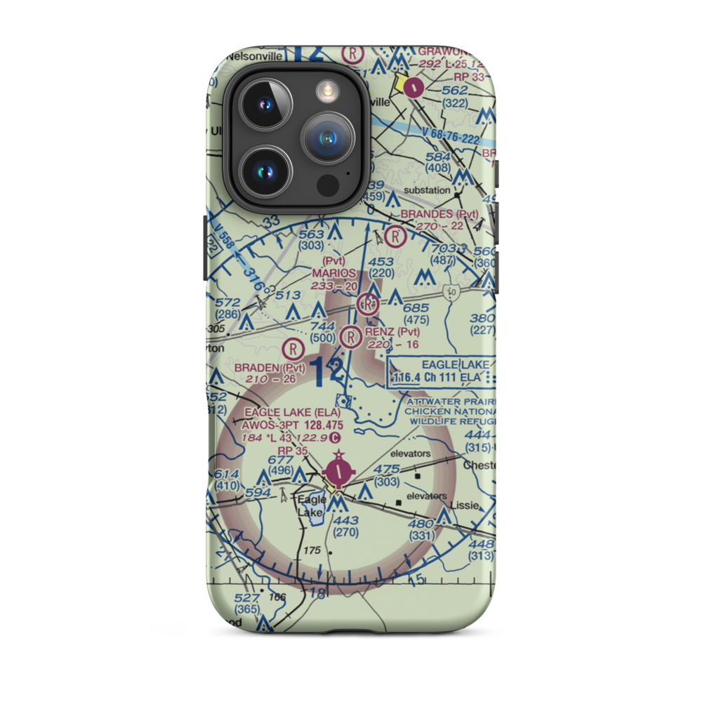 Renz Ranch Airport (5TE7) VFR Sectional  Tough iPhone Case iPhone 16 Pro Max model shown