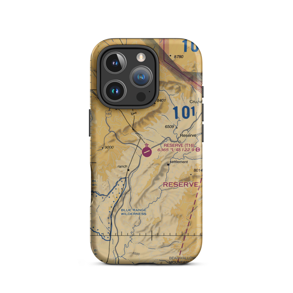 Reserve Airport (T16) VFR Sectional  Tough iPhone Case iPhone 16 Pro model shown