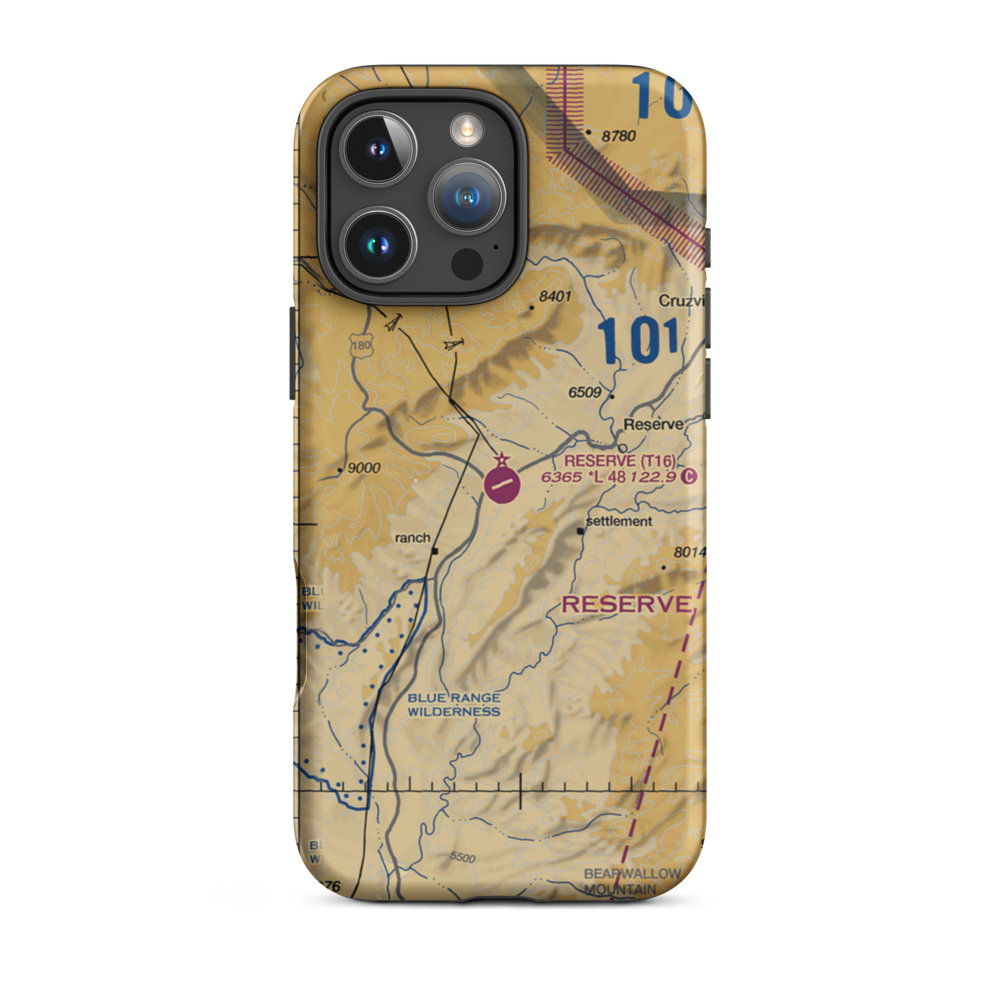 Reserve Airport (T16) VFR Sectional  Tough iPhone Case iPhone 16 Pro Max model shown