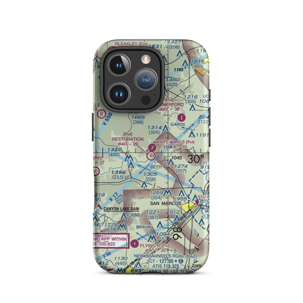 Restoration Ranch Airport (70XS) VFR Sectional  Tough iPhone Case iPhone 16 Pro model shown