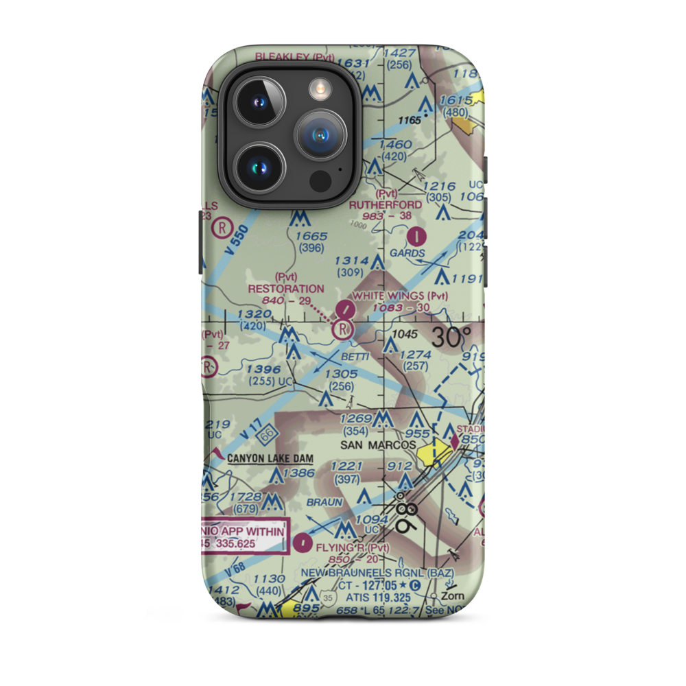 Restoration Ranch Airport (70XS) VFR Sectional  Tough iPhone Case iPhone 16 Pro Max model shown