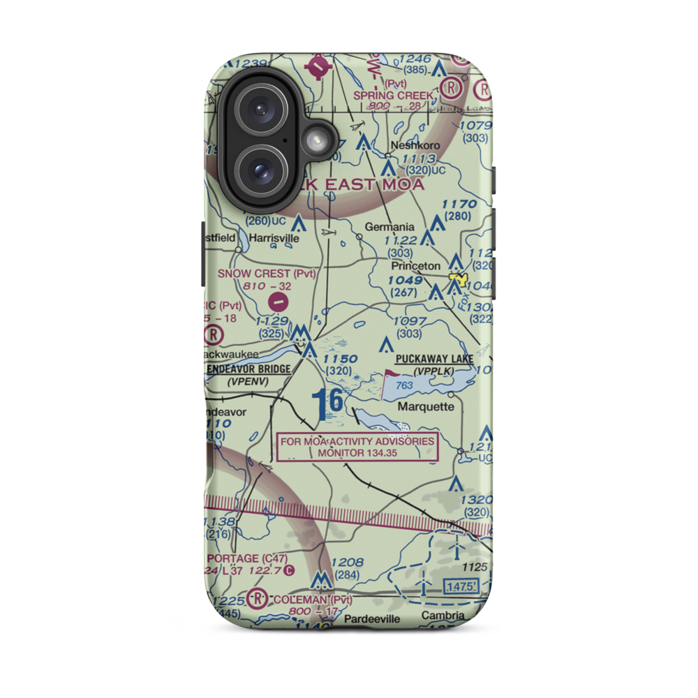 Rex Ranch Airport (6WI9) VFR Sectional  Tough iPhone Case iPhone 16 Plus model shown