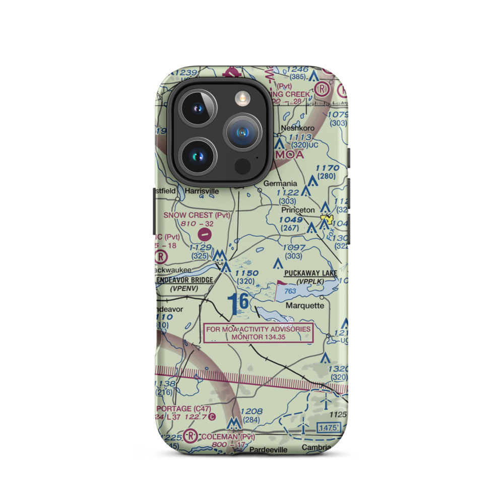 Rex Ranch Airport (6WI9) VFR Sectional  Tough iPhone Case iPhone 16 Pro model shown