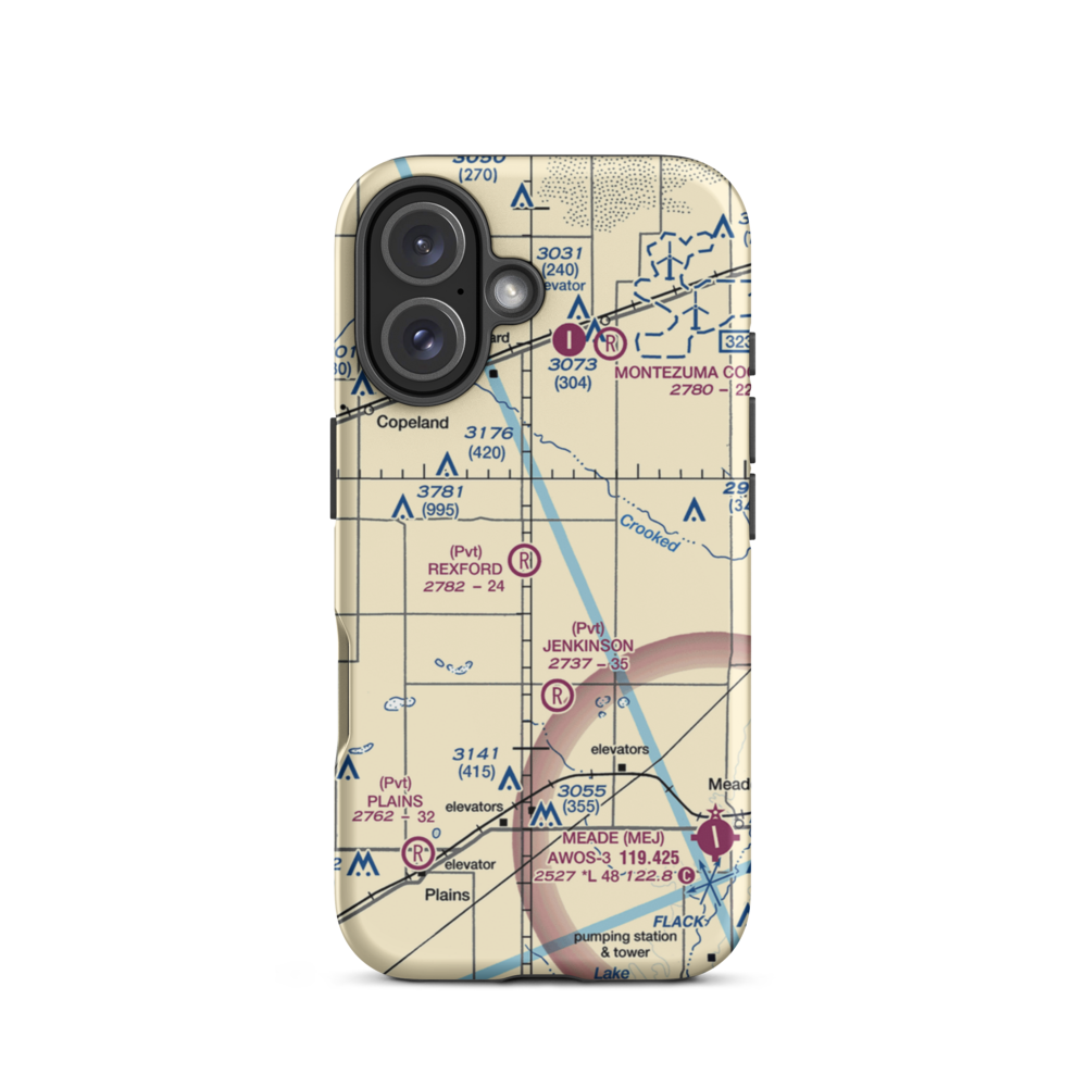 Rexford Airport (98KS) VFR Sectional  Tough iPhone Case iPhone 16 model shown