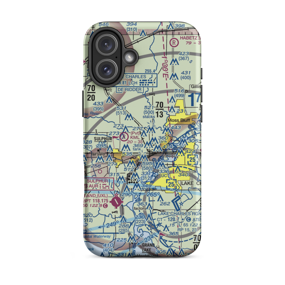 Reynolds Airport (LS10) VFR Sectional  Tough iPhone Case iPhone 16 Plus model shown