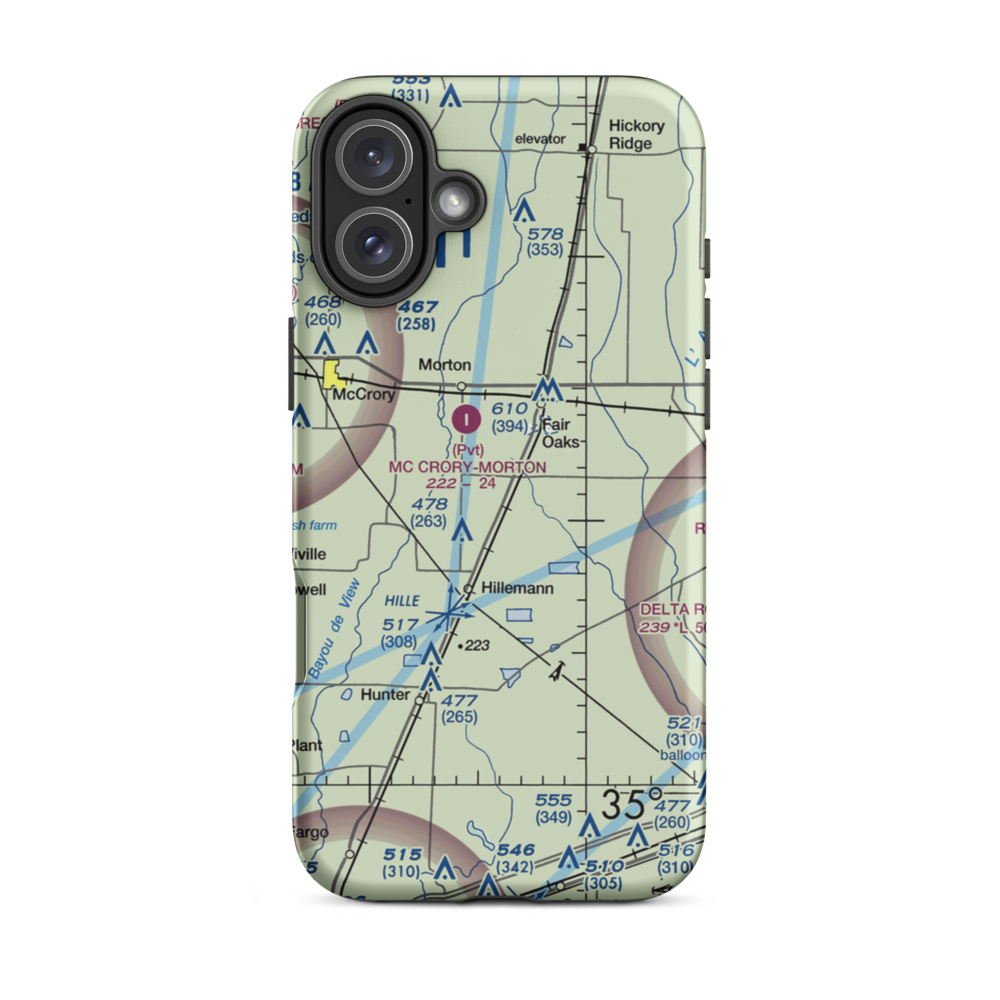 Reynolds Field (RYNDS) VFR Sectional  Tough iPhone Case iPhone 16 Plus model shown