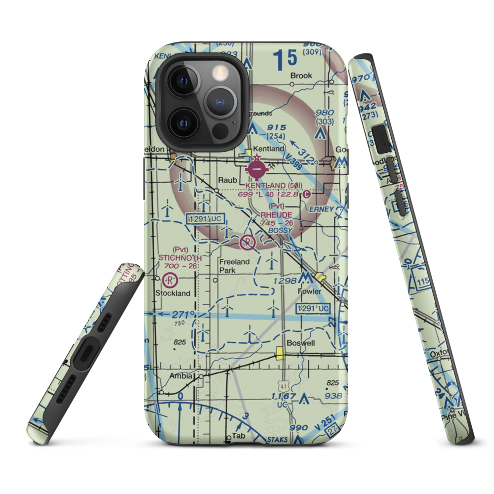 Rheude Airport (II08) VFR Sectional  Tough iPhone Case iPhone 12 Pro Max model shown