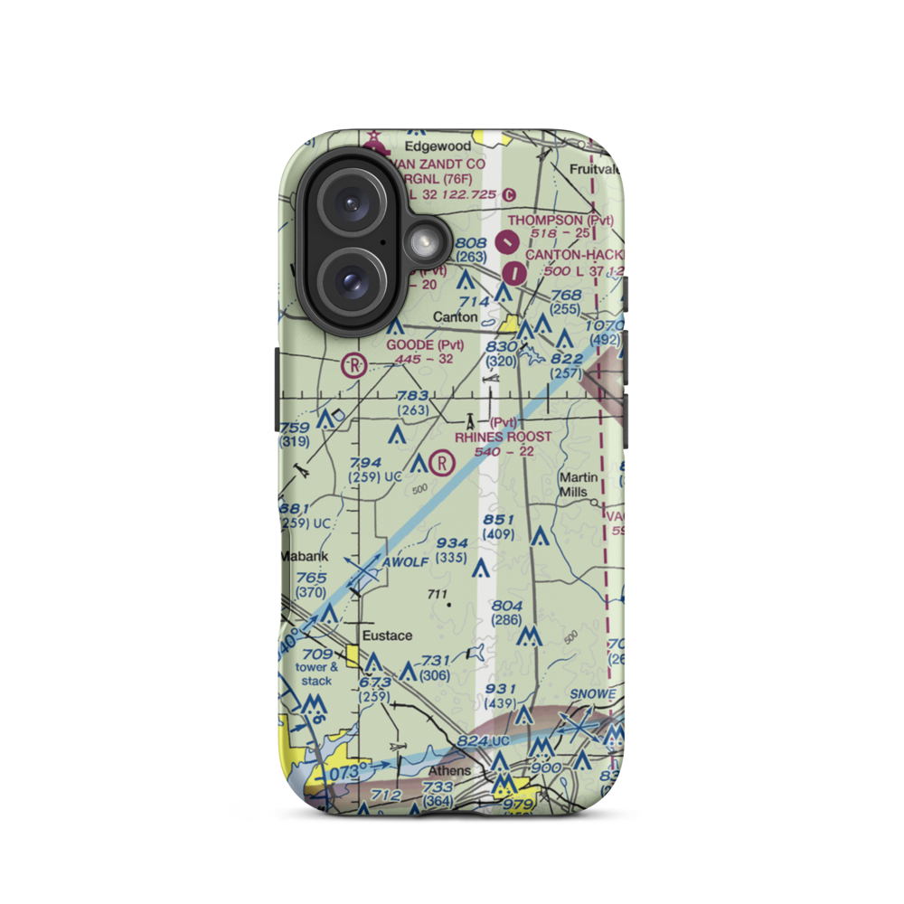 Rhines Roost Airport (91TA) VFR Sectional  Tough iPhone Case iPhone 16 model shown