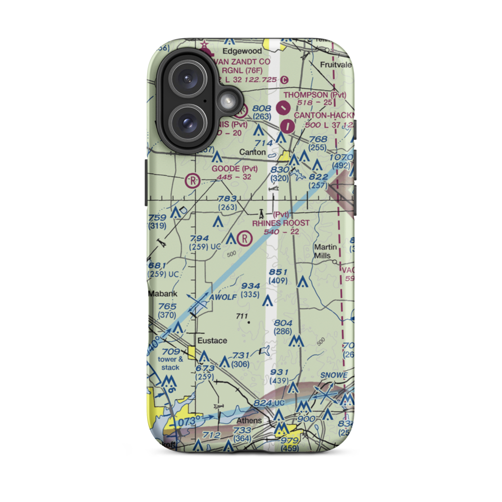 Rhines Roost Airport (91TA) VFR Sectional  Tough iPhone Case iPhone 16 Plus model shown