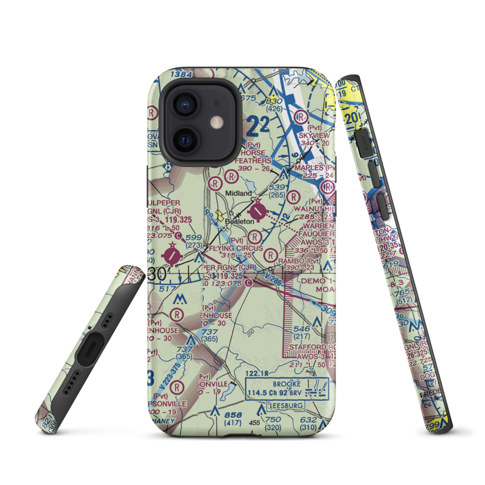 Rhynalds Ranch Airport (29VA) VFR Sectional  Tough iPhone Case iPhone 12 model shown