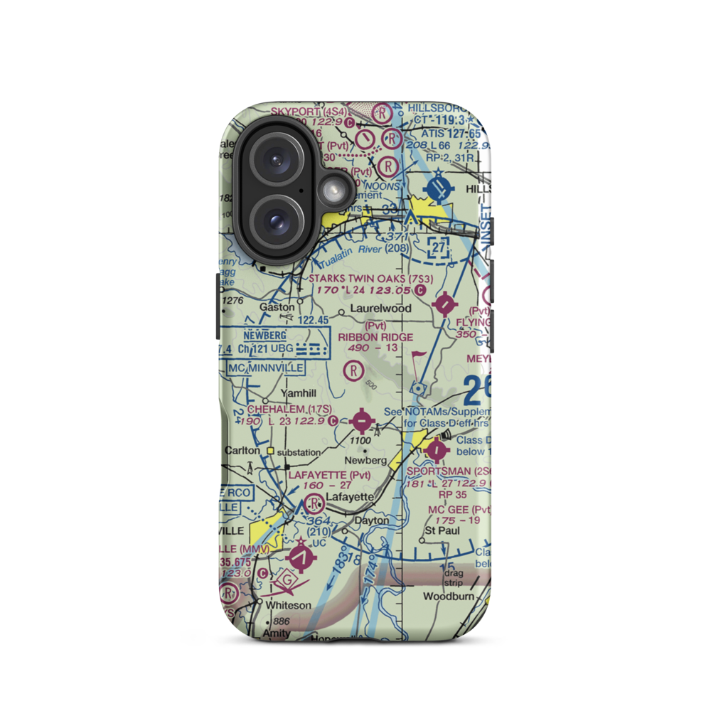 Ribbon Ridge Airport (73OR) VFR Sectional  Tough iPhone Case iPhone 16 model shown