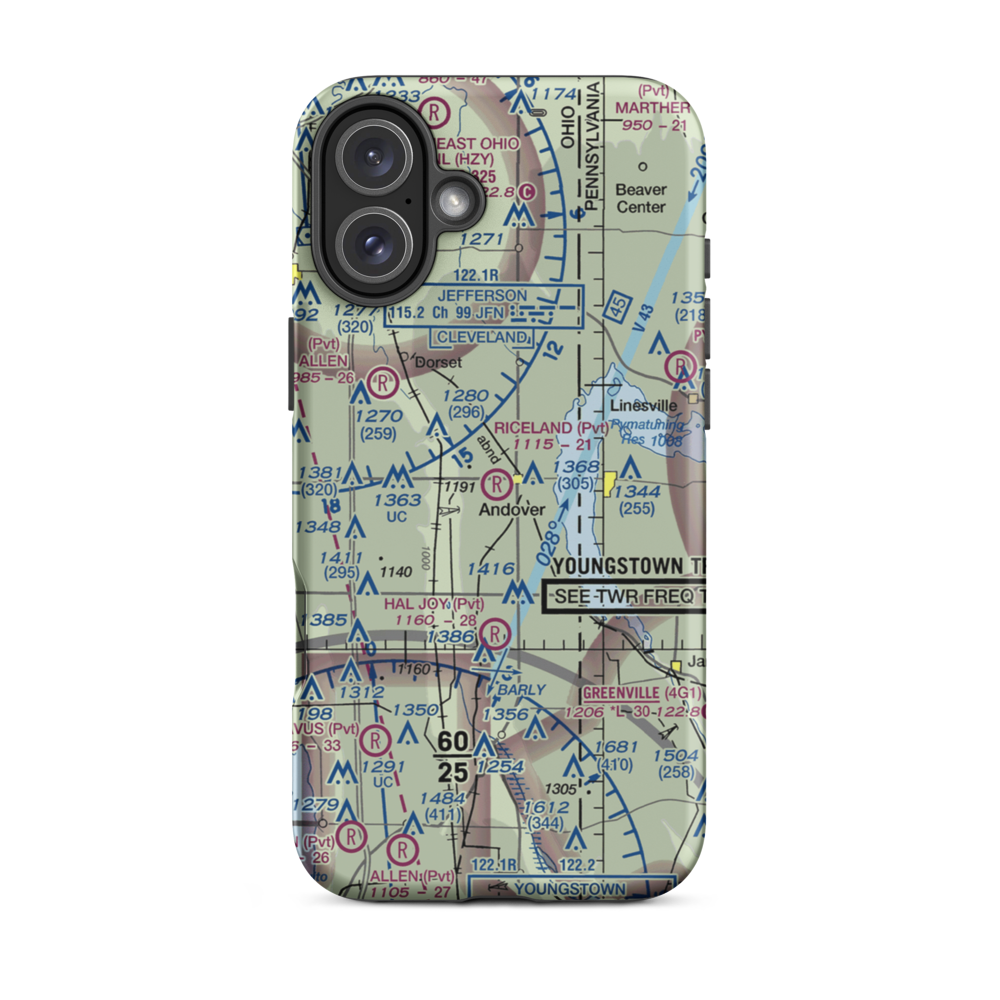 Riceland Aerodrome (3OH4) VFR Sectional  Tough iPhone Case iPhone 16 Plus model shown
