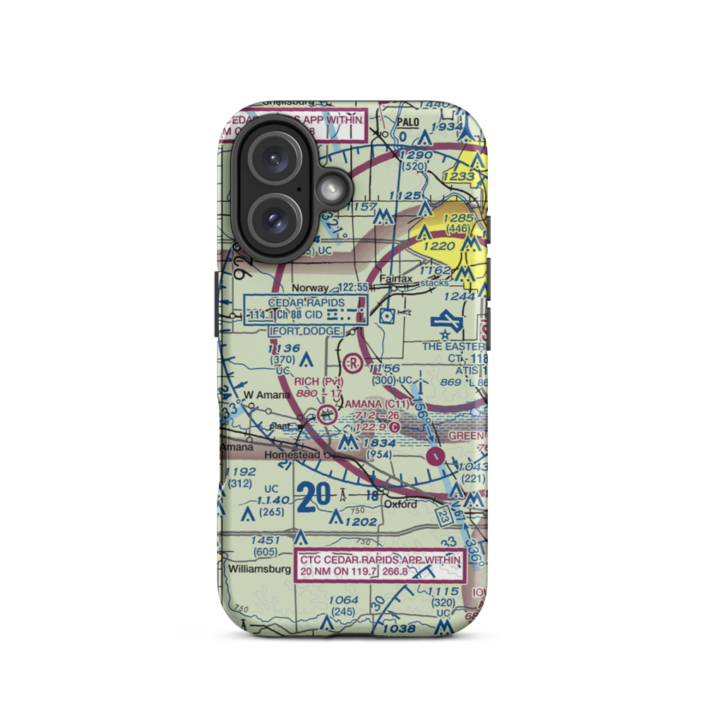 Rich Field (06IA) VFR Sectional  Tough iPhone Case iPhone 16 model shown