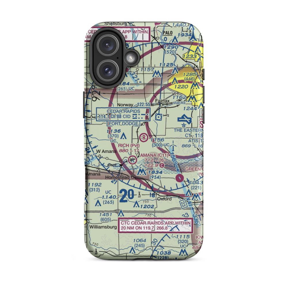 Rich Field (06IA) VFR Sectional  Tough iPhone Case iPhone 16 Plus model shown