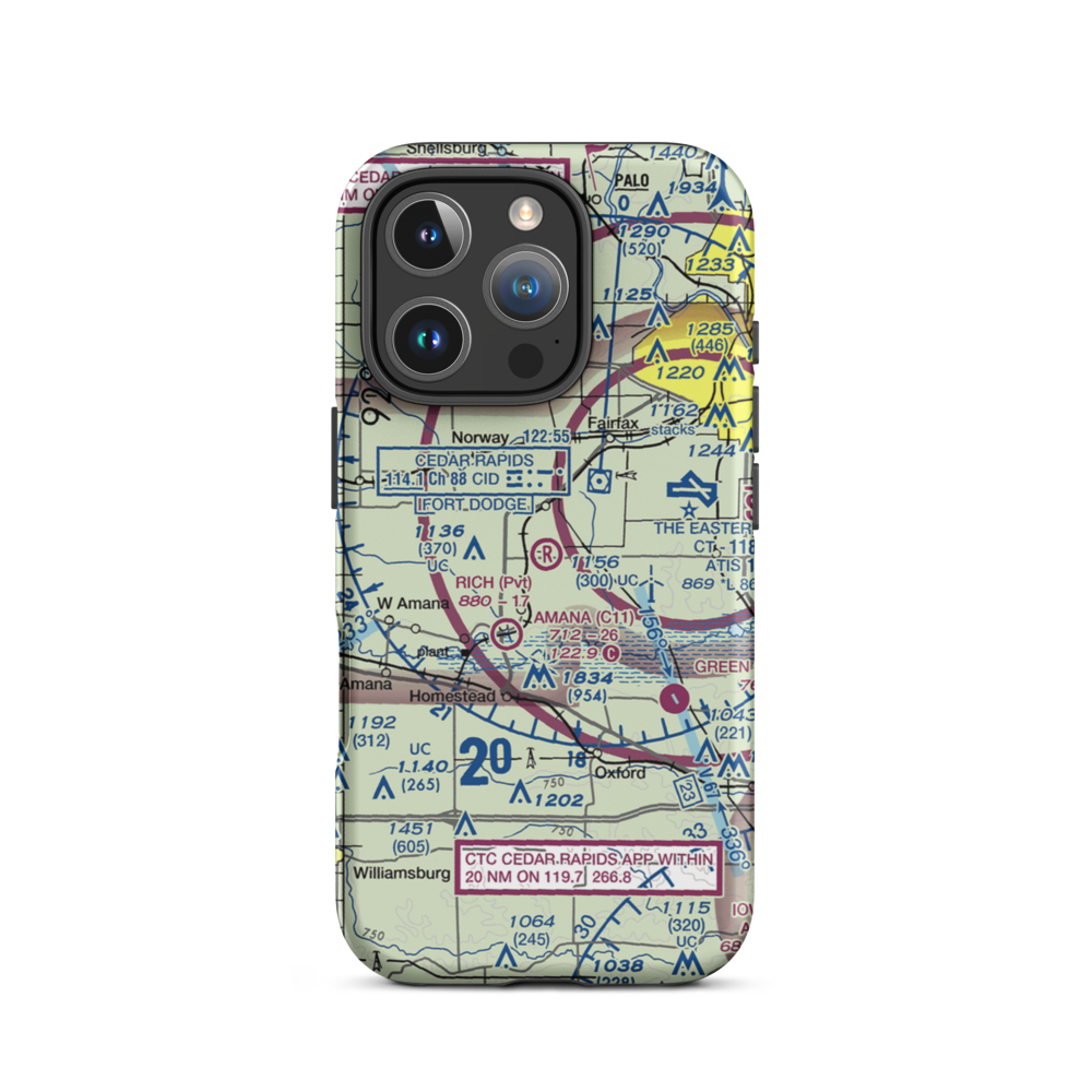 Rich Field (06IA) VFR Sectional  Tough iPhone Case iPhone 16 Pro model shown