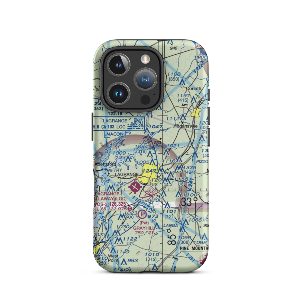 Richards Airport (GA44) VFR Sectional  Tough iPhone Case iPhone 16 Pro model shown