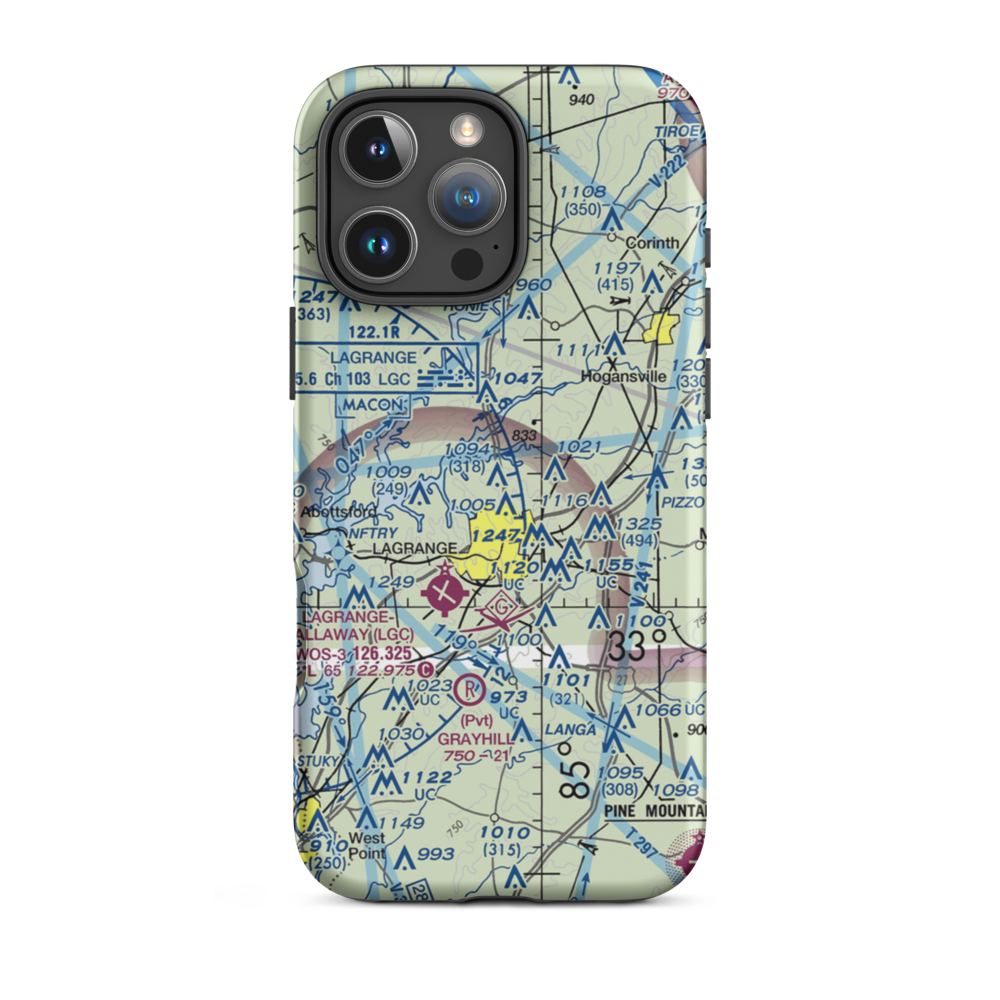 Richards Airport (GA44) VFR Sectional  Tough iPhone Case iPhone 16 Pro Max model shown