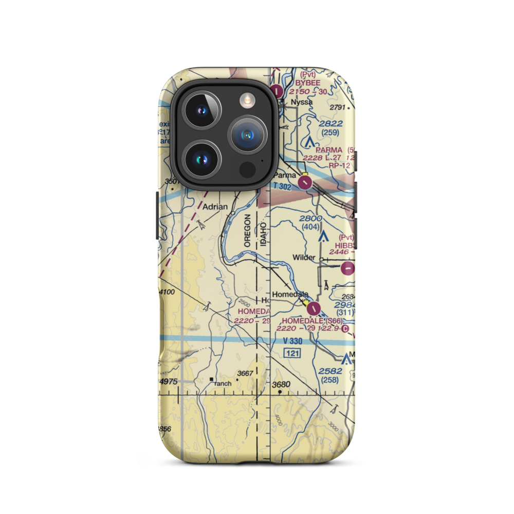 Richards Airport (ID63) VFR Sectional  Tough iPhone Case iPhone 16 Pro model shown