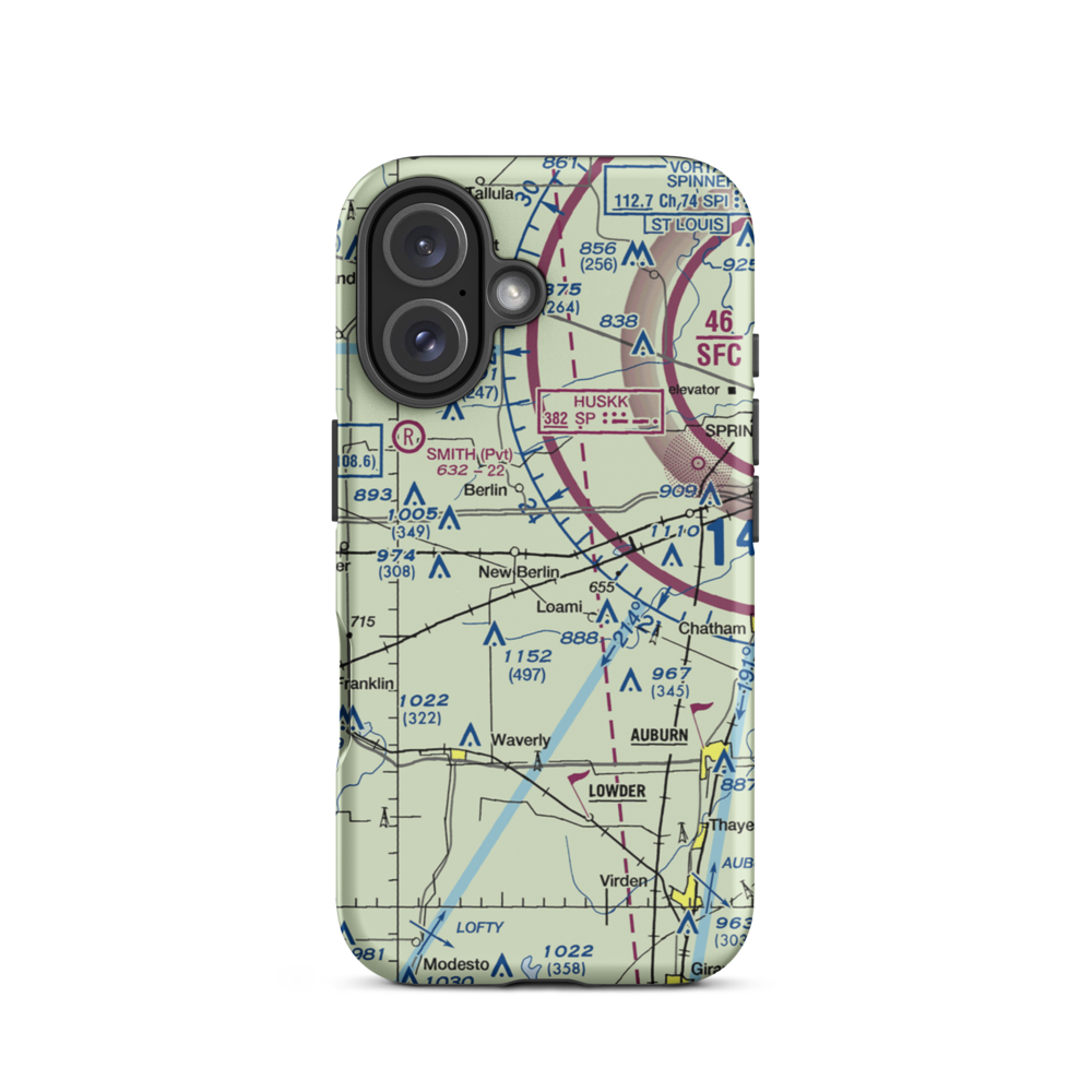Richardson Airport (IL24) VFR Sectional  Tough iPhone Case iPhone 16 model shown