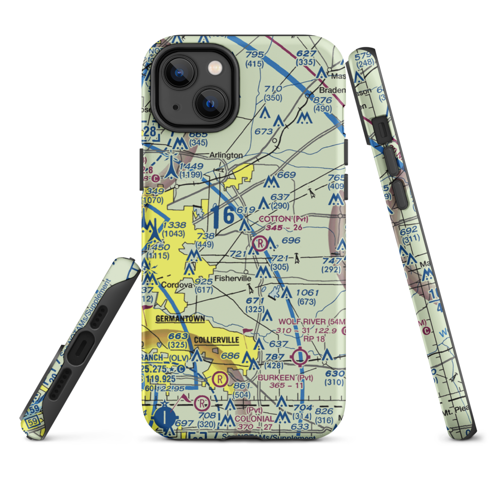 Richardson Strip (TN18) VFR Sectional  Tough iPhone Case iPhone 14 Plus model shown