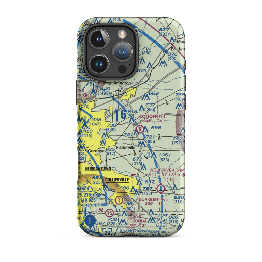 Richardson Strip (TN18) VFR Sectional  Tough iPhone Case iPhone 16 Pro Max model shown