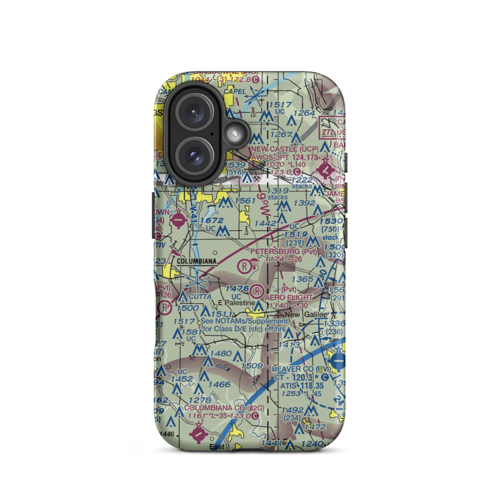 Richey Airport (56OH) VFR Sectional  Tough iPhone Case iPhone 16 model shown